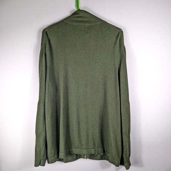 Banana Republic XL Sweater Men Argyle Green Silk Cashmere Knit Full Zip Jacket - Picture 3 of 3